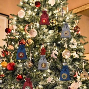 Сумки для адвент-календаря своими руками, подвесные наклейки