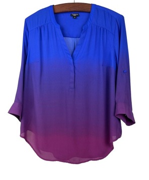 Bluzka damska koszulowa ombre kobaltowa-fioletowa TORRID r. XL/XXL