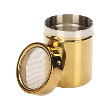 Shaker do cukru pudru pojemnik na cukier puder z sitkiem sitko do kakao