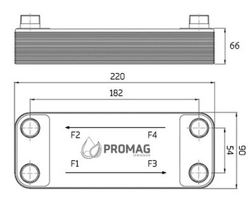 ПЛАСТИНЧАТЫЙ ТЕПЛООБМЕННИК 25 пластин 35кВт 4x1'' DN25 - PROMAG ПОЛЬСКИЙ ПРОИЗВОДИТЕЛЬ