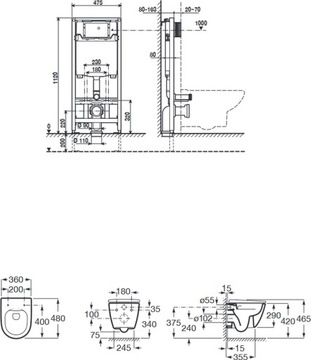 ZESTAW PODTYNKOWY WC ROCA DUPLO ONE