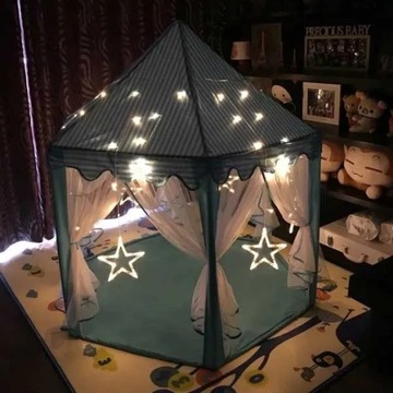 Детская палатка, портативный игровой домик для дома и улицы, шестиугольный для мальчиков и девочек