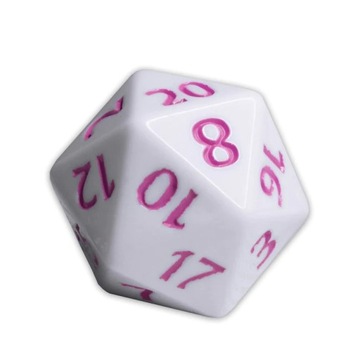 Kostka RPG Biało-Fioletowa Gigantyczna Kostka K20 4 cm