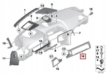 KRYT KONZOLA STŘEDNÍ BMW F06 F12 51459197532