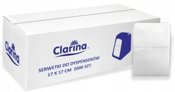 SERWETKI DO DYSPENSERÓW CLARINA 17x17cm 2000szt
