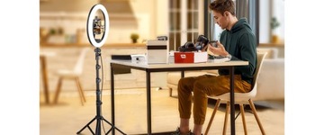 СВЕТОДИОДНАЯ КОЛЬЦЕВАЯ ЛАМПА 80ВТ ШТАТИВ 220 СМ