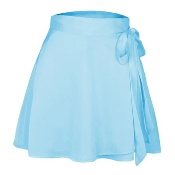 Wrap Solid Satin Mini Skirt (damska) Ruffle Vin