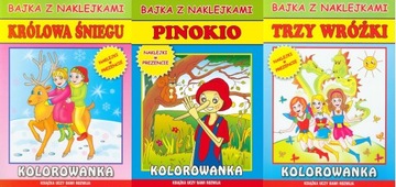 Bajki, kolorowanki z naklejkami
