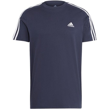 Koszulka męska adidas Essentials Single Jersey 3-Stripes Tee granatowa IC93