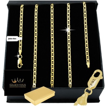 ZŁOTY MĘSKI ŁAŃCUSZEK GUCCI PEŁNY PRÓBA 925/585 ZŁOCONY 60cm/3mm PREZENT