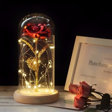 ВЕЧНАЯ РОЗА В СТЕКЛЕ, СВЕТЯЩАЯСЯ КРАСНАЯ, ПОДАРОК ​​ЖЕНЩИНЕ НА ДЕНЬ МАТЕРИ