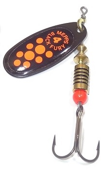 Błystka Mepps Black Fury nr 4 czerwone kropki