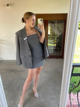 Набор куртки + платье Rozalia Grey с полосатым м/л