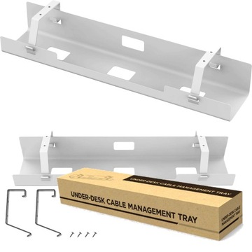 Organizer kabli pod blat biurka biały długi 60cm