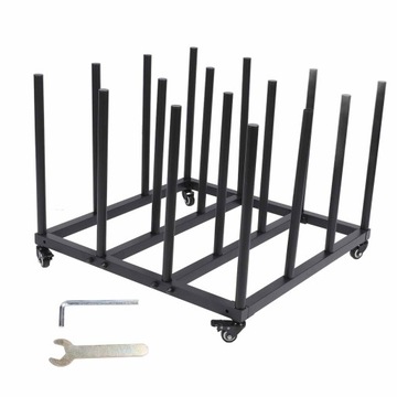 Передвижная тележка для хранения винила. Стальная трубка. Универсальный и устойчивый держатель виниловых рулонов.