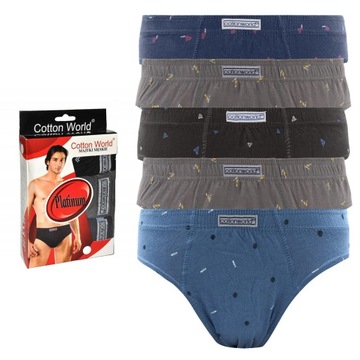 5x Slipy Majtki Męskie COTTON WORLD rozmiar 4XL