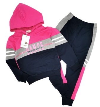 Dres komplet sportowy 98 104 spodnie jogger bluza