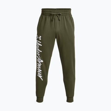 Spodnie treningowe męskie Under Armour Rival Fleece Graphic Joggers green