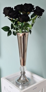 Серебряная металлическая ваза, высота 46 см, ГЛАМУР.