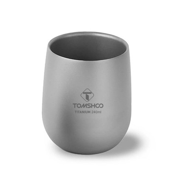 Campingowy tytanowy kubek na napoje z podwójną ścianką 240 ml