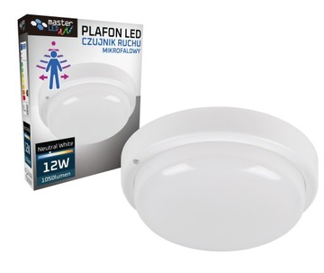 LAMPA LED z CZUJNIK RUCHU MIKROFALOWY oprawa panel