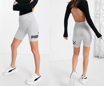 PUMA SZARE KRÓTKIE LEGGINSY spodenki sportowe KOLARKI XS