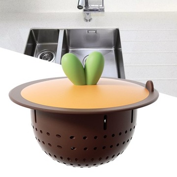 Ситечко для кухонной мойки с крышкой.