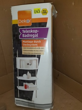 Teleskopowa półka szafka łazienkowa biała