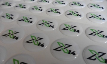 Tania NAKLEJKA Wypukła 3D żelowa ŻYWICZNA Twoje LOGO Premium - 100 sztuk