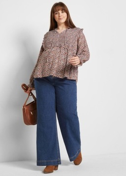 BA71 SPODNIE CIĄŻOWE Z ELASTYCZNYM PASEM WSTAWKĄ JEANSY 40 NIEBIESKIE