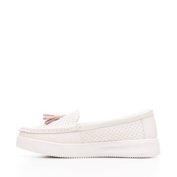 СВЕТЛО-БЕЖЕВЫЕ КОЖАНЫЕ МОКАСИНЫ, АЖУРНЫЕ ПЛАТФОРМЫ, ПОЛЬСКИЕ КИСТИ 40