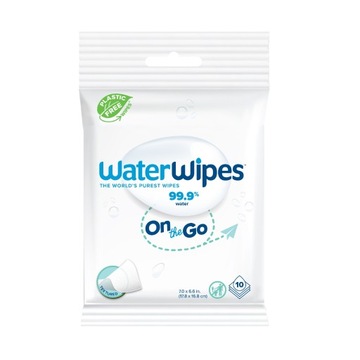 WATER WIPES Bio Chusteczki nawilżane odświeżające On The Go 99.9% wody -