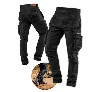 NEO SPODNIE ROBOCZE JEANS DENIM CZARNE 81-233 XL