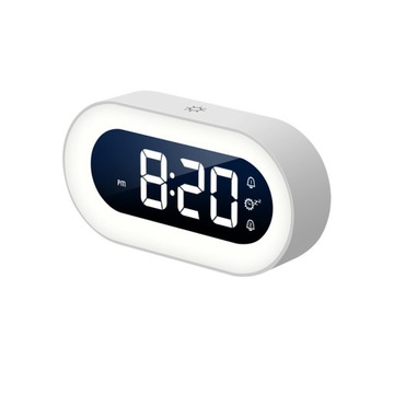 BUDZIK ZEGAR LED LAMPKA NOCNA TERMOMETR DATA