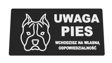 Tabliczka Uwaga Pies Pitbull Zły Groźny plastik