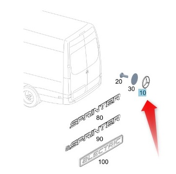 HVĚZDA ZNAK MERCEDES SPRINTER W907 W910 ZADNÍ