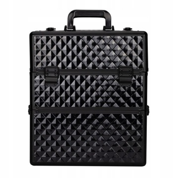 Косметичка, лак, лампа, большой двухсекционный чемодан, черный чемодан.