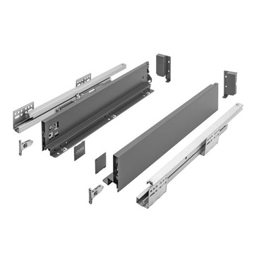 Ящик AXIS PRO L500 H199 B, высокий GTV антрацит, БЕСШУМНОЕ ЗАКРЫТИЕ, ПОЛНЫЙ ВЫВОД