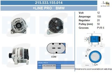 ALTERNÁTOR 155A DO BMW 5 E60 520I 525I 530I