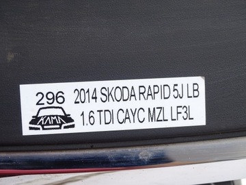 MASKA MŘÍŽKA NÁRAZNÍKU PŘEDNÍ PŘEDNÍHO SKODA RAPID I 5J 5JA 5JA853668