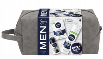 NIVEA MEN SENSITIVE ELEGANCE ZESTAW KOSMETYKÓW MĘSKICH Z KOSMETYCZKĄ PREZEN