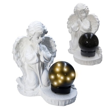 ZNICZ GIPSOWA FIGURKA NAGROBNA LAMPA SOLARNA LED