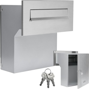 SKRZYNKA NA LISTY PRZELOTOWA DO WMUROWANIA REGULOWANA 190-260 STAL INOX
