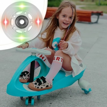 ГРАВИТАЦИОННАЯ АВТОКАТКА ДЛЯ ДЕТЕЙ TWISTER, РЕЗИНОВЫЕ, СВЕТЯЩИЕСЯ СВЕТОДИОДНЫЕ КОЛЕСА