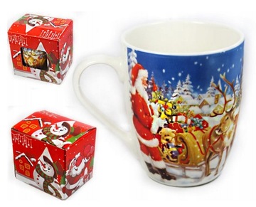 KUBEK ŚWIĄTECZNY CERAMICZNY Z MIKOŁAJEM PREZENT NA ŚWIĘTA
