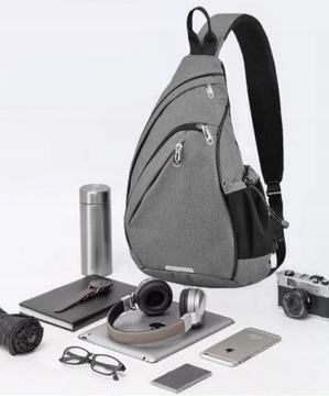 СУМКА КОШЕЛЕК НА ОДНО ПЛЕЧО МУЖСКАЯ СЕРАЯ КРЕСТОВАЯ ГОРОДСКАЯ