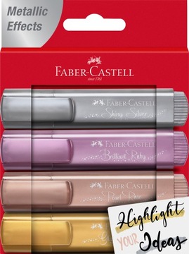 FABER-CASTELL Zakreślacz 4 kolory Metaliczne Etui