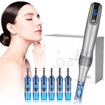 РУЧКА ДЛЯ МИКРОНИДИНГА DR PEN АККУМУЛЯТОРНАЯ 6 СКОРОСТНАЯ M8S + 6 КАРТРИДЖЕЙ