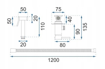 Биде батарея петля белая промывка -стена, натянутая на стену