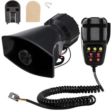 SYRENA ELEKTRONICZNA Z MEGAFONEM GŁOŚNA AMBULANS STRAŻ POLICJA KLAKSON